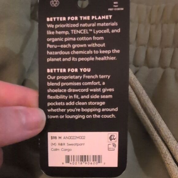 NWT Allbirds R&R Sweatpant Calm Cargo Green Size M - Picture 7 of 10